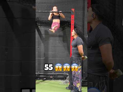 9 Year Old Girl Does 55 Clean Pull-ups 😱 #shorts #youtubeshorts