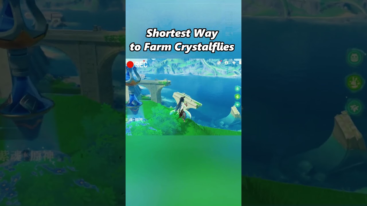 shortest way to farm crystalflies  #genshin #genshinimpact #genshintips