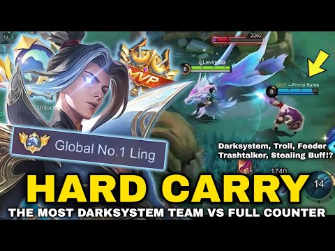 LING FASTHAND GAMEPLAY HARD CARRY DARKSYSTEM TEAM FEEDER & TROLL VS FULL COUNTER (INTENSE MATCH)!!