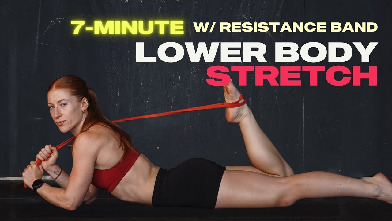 7 Min. Lower Body Stretch w/ Resistance Bands | Cool Down | Follow Along - YouTube