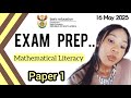 Gr12 Mathematical Literacy 2025 May June PAPER 1 EXAM PREP