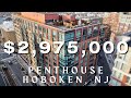 INSIDE an IMMACULATE HOBOKEN PENTHOUSE w a PRIVATE CORNER ROOFTOP TERRACE | 2 BED 3 BATH 1 CAR GAR