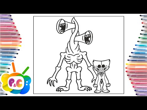 Huggy Wuggy coloring pages / Siren Head with Huggy Wuggy / Leat'eq - Sunrise [NCS Release]