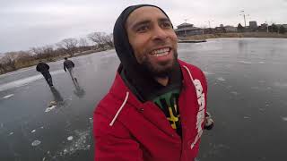 Grinding on Ice Skates
