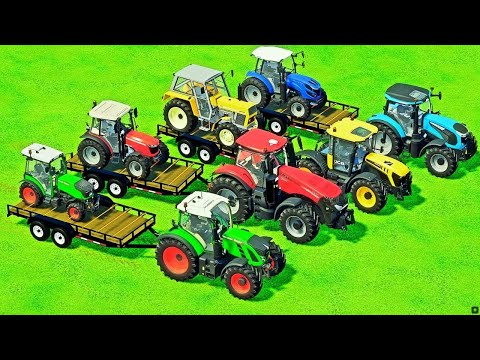 TRANSPURTING LANDINI vs JOHN DEERE vs CASE vs JCB vs FENDT ON THE PARKOUR ! Farming Simulator 22
