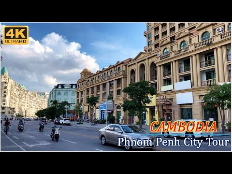 [4K] Driving Tour In Phnom Penh City From Koh Pich To Wat Phnom Along Riverside At 9AM