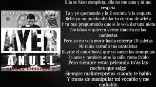 Anuel AA -  Ayer (LETRA)