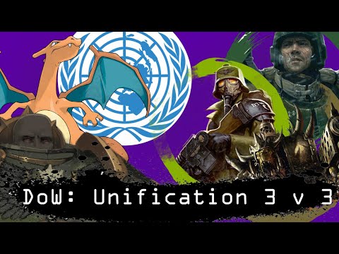Dawn of War Unification: 3 vs 3 The UN, Salamanders, Witch Hunters vs Death Korps IG, Orks