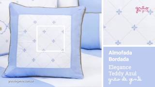 Almofada Bordada Elegance Teddy Azul | Ref: 59193