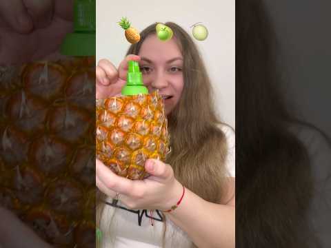 Testing a citrus sprayer on different fruits!🍍 Subscribe to see more!🩷 #explorepage #citrus #food