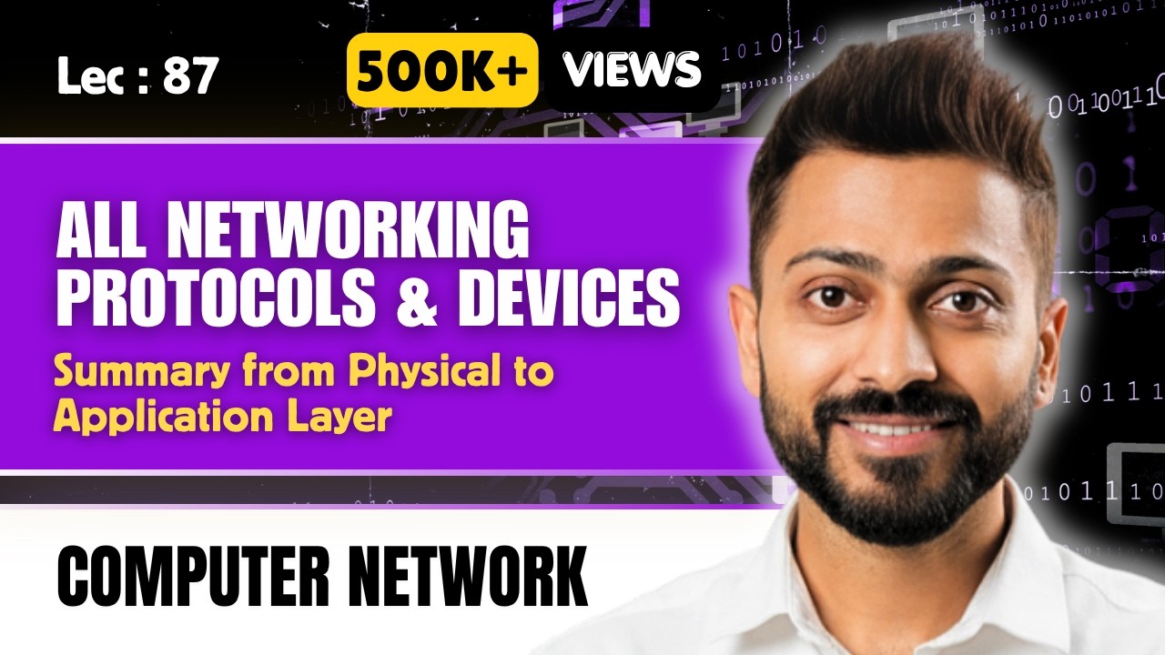 Lec-88: All Networking Protocols & Devices | Summary from Physical to Application Layer protocols