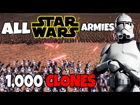 1,000 Clone Troopers vs ALL Star Wars Armies! - UEBS: Star Wars Mod