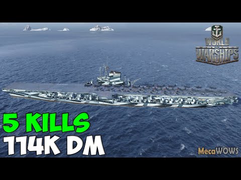 World of WarShips | Midway | 5 KILLS | 114K Damage - Replay Gameplay 1080p 60 fps