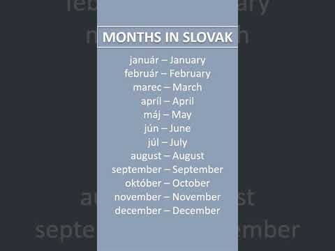Meses em ESLOVÁCO