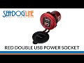 Red Dual USB Power Socket By Sea Dog Line