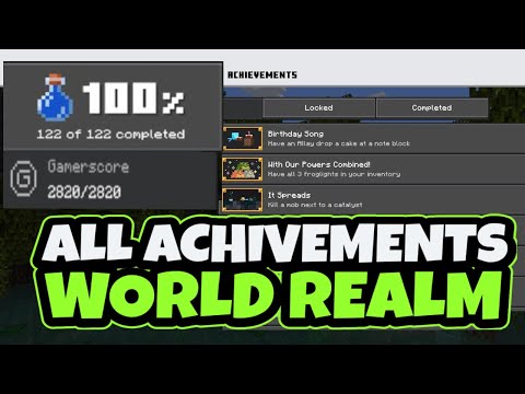 Minecraft Achievement World Realm Code New 1.19 Join For Free Achievements & Trophies Fast Bedrock