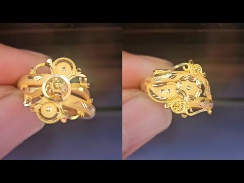 Gold ring design with price ll 1 gram gold finger ring designs ll lightweight gold ring for women