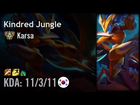 Kindred Jungle vs Elise - Karsa - KR Challenger Patch 6.15