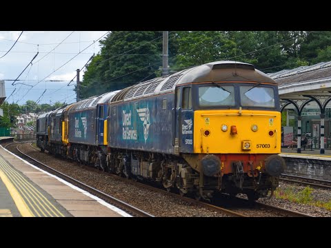 DRS Loco Convoy - 57002 57003 37402 and 66432 at Durham  - 28/07/21