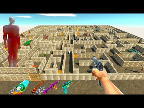 FPS AVATAR! HOW TO ESCAPE FROM THE MAZE OF THE MINOTAUR - Animal Revolt Battle Simulator