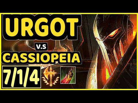 SHOK (URGOT) vs CASSIOPEIA - 7/1/4 KDA MID CHALLENGER GAMEPLAY - OC