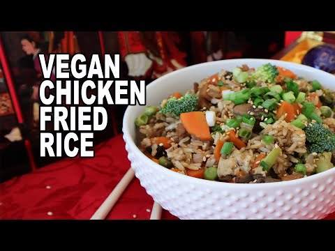 Vegan Chicken Fried Rice (Without OIL!) | Better than Chinese Take-Out - Easy Quick Recipe