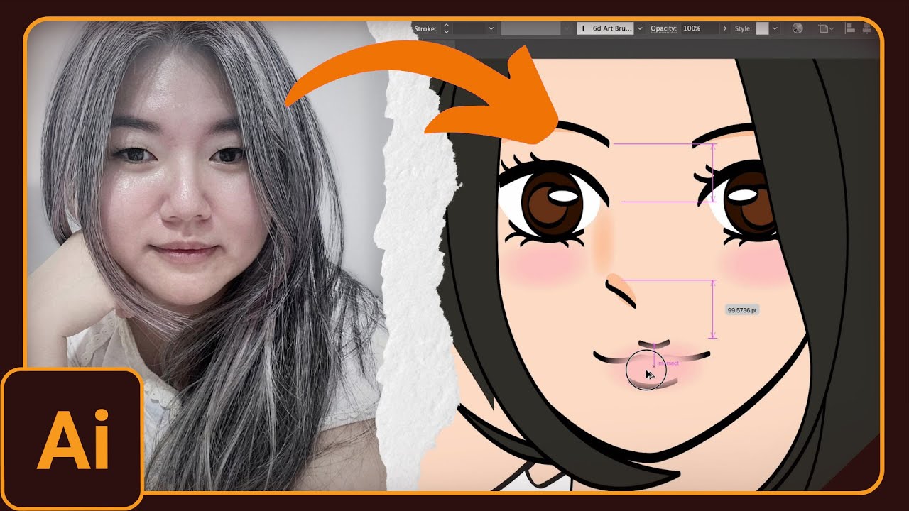 Drawing Myself in Manga Style! Vector Art Time-lapse (Adobe Illustrator)