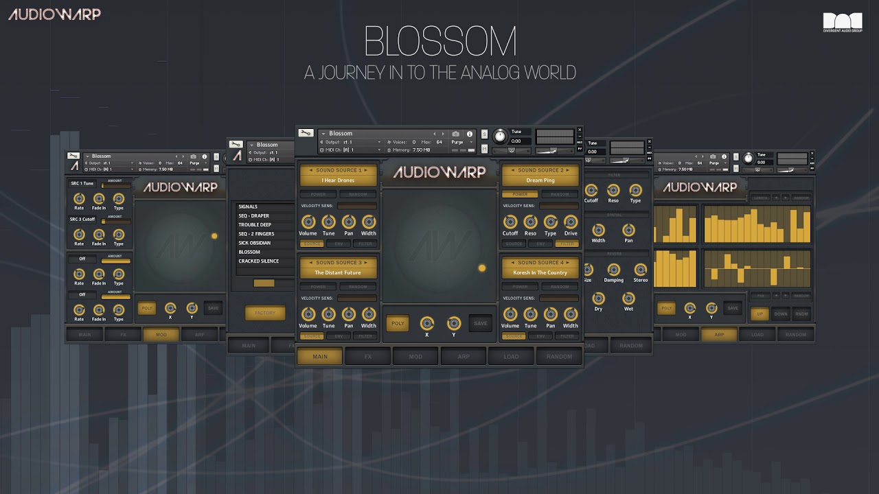 Blossom // Audiowarp // Kontakt Library // A Journey Into The Analogue World