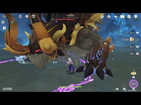 Genshin Impact: Kaeya, Fischl, Xiangling, Lisa vs lv90 Azhdaha (no heal, no food buffs, f2p weapons)