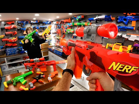 NERF FORTNITE GUNS! Heavy Sniper, Boom Bow, Silent SMG, Legendary SMG!