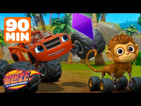 Blaze Saves a Monkey's Kite! 🪁 | 90 Minute Compilation | Blaze and the Monster Machines