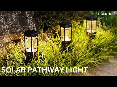 Homehop Solar LED garden bollard lights for outdoor home decoration