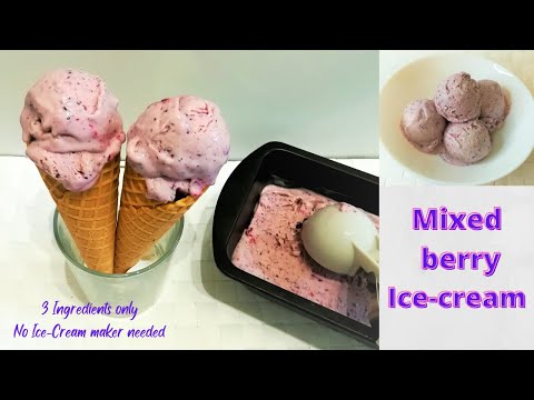 Mixed berry Ice Cream | No-Churn | 3 Ingredients only