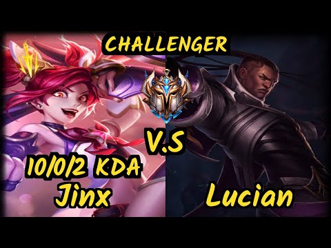 Rikara (JINX) vs LUCIAN - 10/0/2 KDA BOTTOM ADC CHALLENGER GAMEPLAY - NA