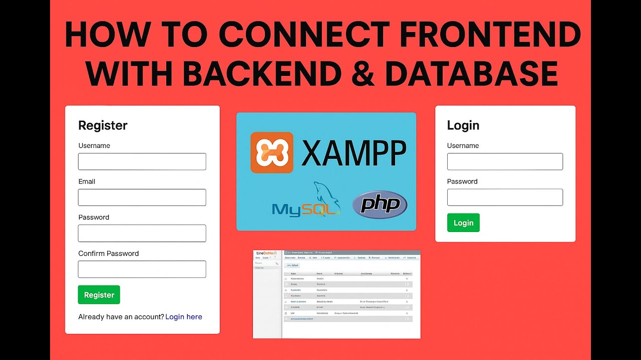How to Connect Frontend with Backend & Database | PHP MySQL Login and Registration Tutorial