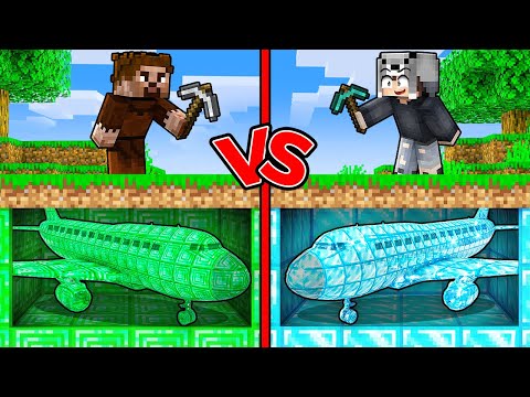 ZENGİN VS FAKİR UÇAK MADENİ YARIŞI - Minecraft