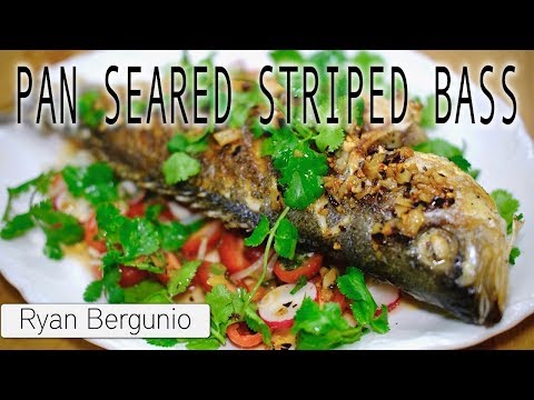 PAN FRIED WHOLE STRIPED BASS