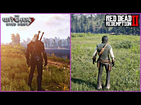 The Witcher 3 vs Red Dead Redemption 2 - Gameplay Comparison