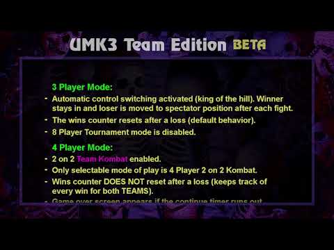 UMK3 Team Edition BETA (Features/changelog)