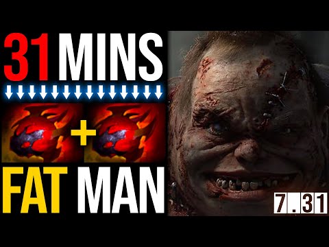 Crazy Fat Man Pudge 2x Heart of Tarrasque in 31Mins | 7.31b Raid Boss | Pudge Official