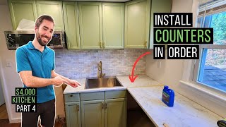 Laminate Countertop Install and Marble Backsplash! | Budget Kitchen Part 4