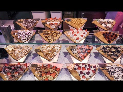 Comida de rua na França: crepes doces e churros, vistos em Nice