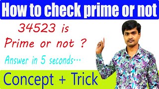 How to Check a number is Prime Number or not ? | Full Concept on Prime Numbers & Short Trick