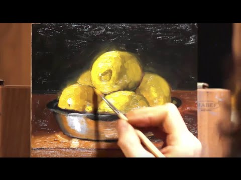How to paint a still life with lemons oil painting demo by Aleksey Vaynshteyn
