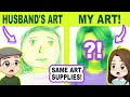 Redrawing MY HUSBAND S Art Using The Same Art Supplies
