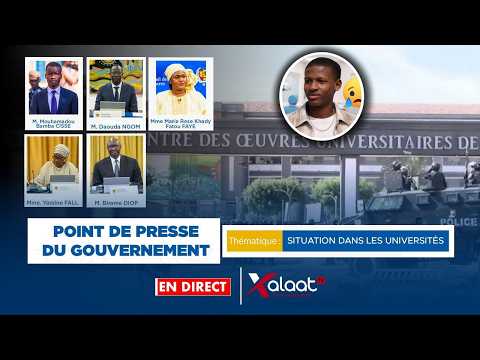 Direct  - Point de Presse du Gouvernement sur la situation dans les universités