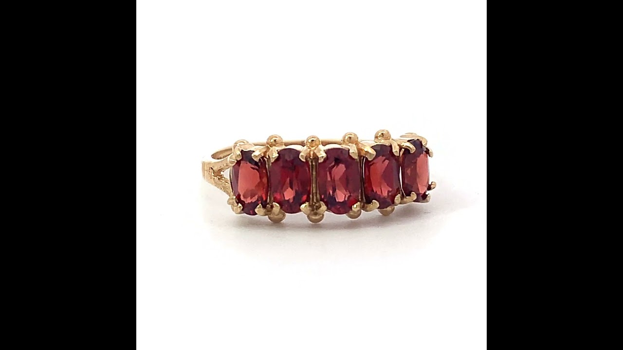 Vintage Garnet Five Stone Ring