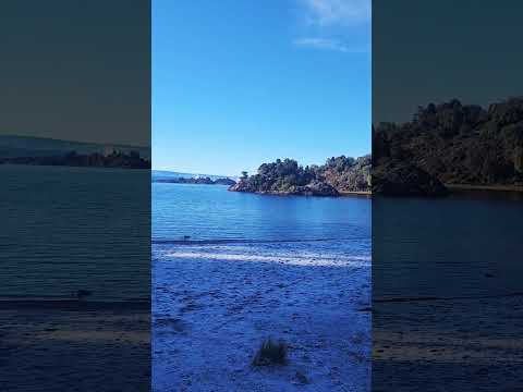 Serenity and contemplation on the beaches of Villa Pehuenia #beach #lake #patagonia