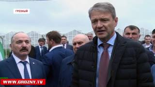Рамзан Кадыров и Александр Ткачев посетили тепличный комплекс ООО "Родина" в Грозном