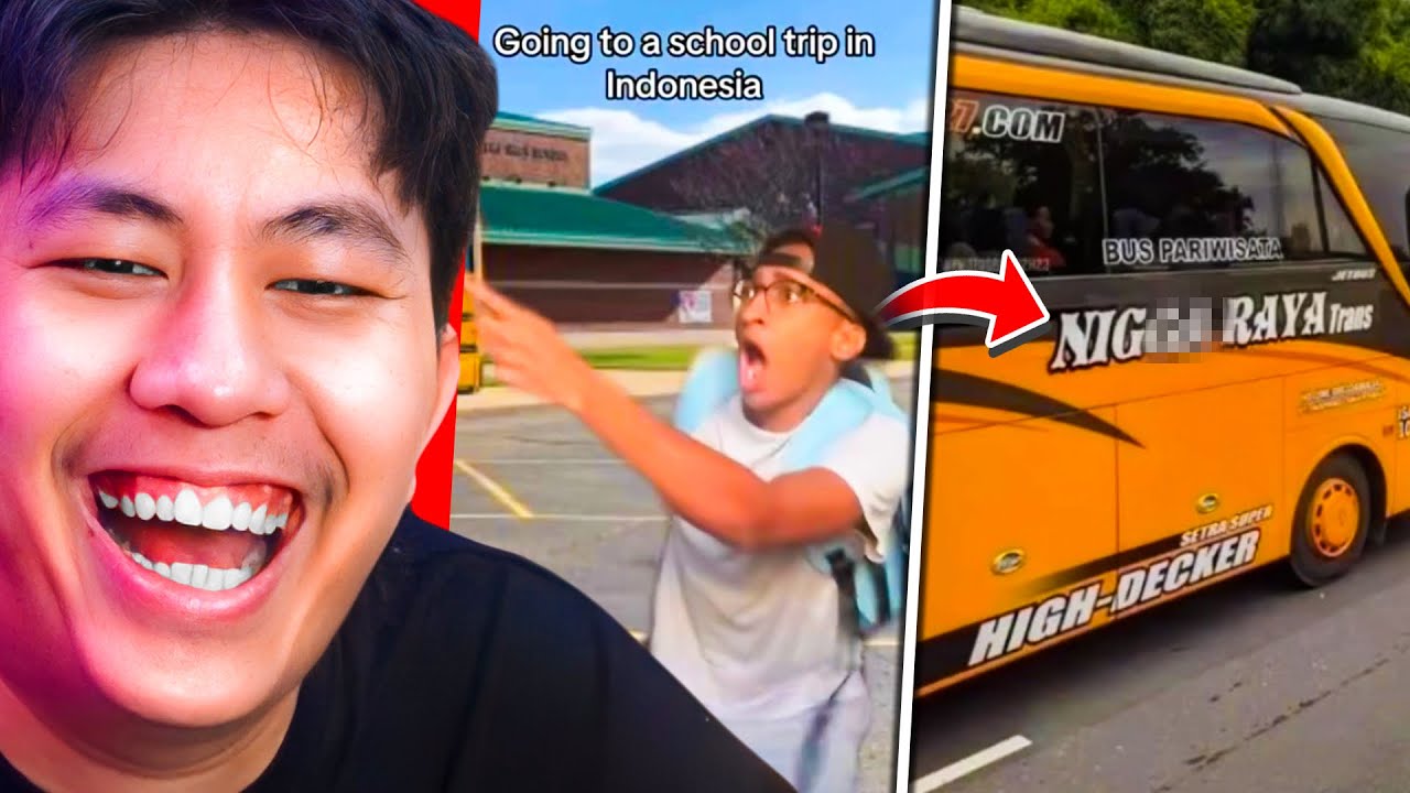 bro benar benar terkejud dengan nama bus itu.. 🥀 - REACT MEME KOCAK